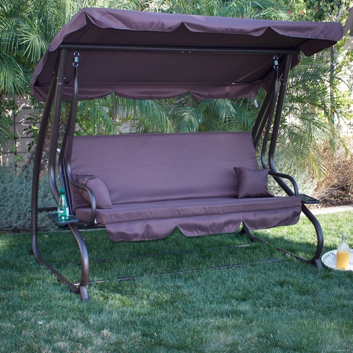 3 Person Swing With Canopy 3 Person Outdoor Swing W/Canopy Seat Patio Hammock Image 064