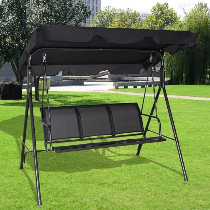 3 Person Swing With Canopy Shop Costway Outdoor Patio Swing Canopy 3 Person Canopy Image 678