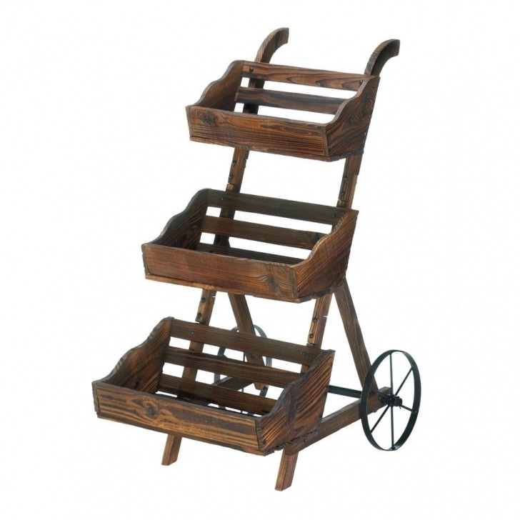 3 Tier Plant Stand Indoor Outside Plant Stand, Wooden 3-Tier Outdoor Decorative Image 754