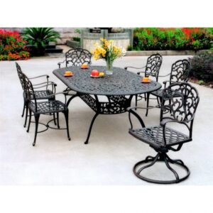 Aluminum Patio Dining Set Darlee 7-Piece Catalina Cast Aluminum Patio Dining Set At Image 815