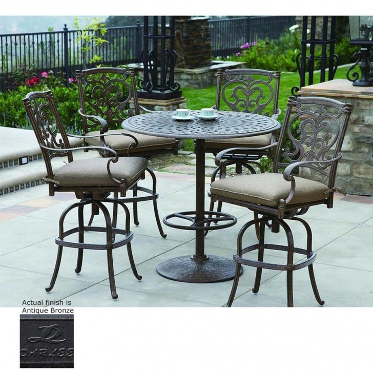 Aluminum Patio Dining Set Darlee Santa Barbara 5-Piece Antique Bronze Aluminum Bar Picture 935