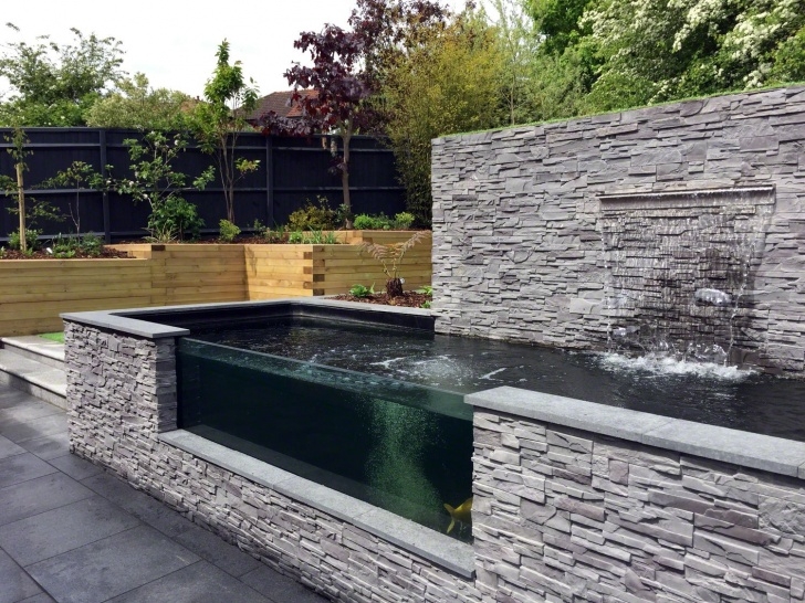 Backyard Koi Pond Designs Modern Sloping Garden With Feature Koi Pond | Lush Garden Picture 779