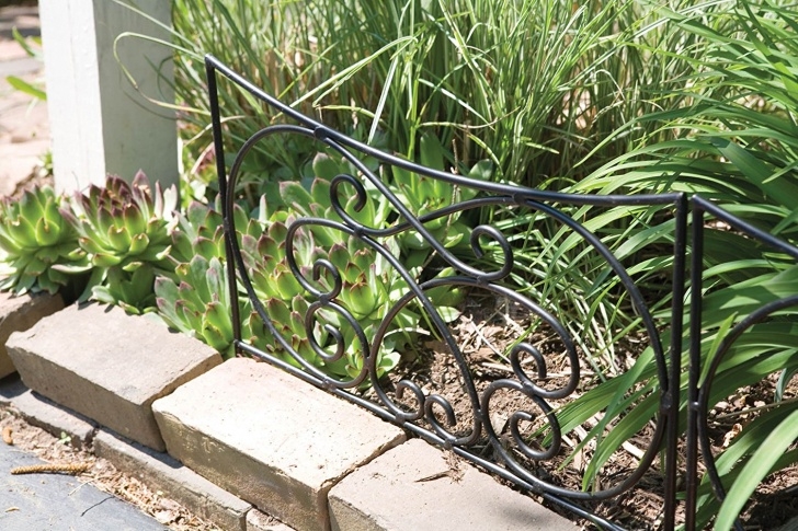 Black Metal Landscape Edging Border Crossing Scrolls Garden Edging Black Steel Panel, 18.25" X Picture 460