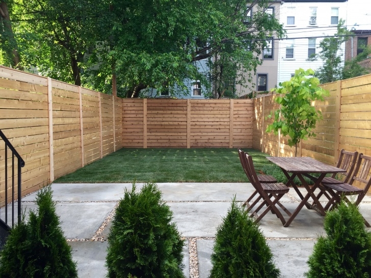Brooklyn Backyard Design Common, Knotty Cedar Fencing. Horizontal Fencing With Photo 883