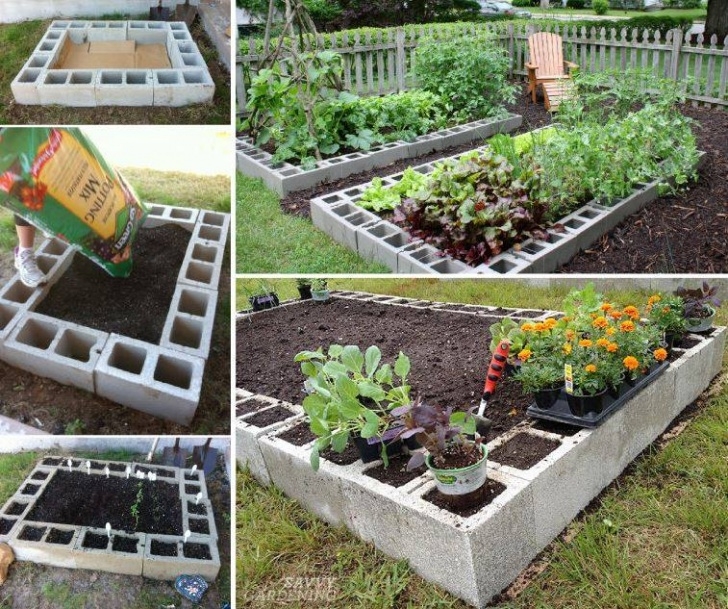 Building A Raised Garden Bed With Landscape Blocks Make A Raised Bed Garden Out Of Cinder Blocks Photo 442
