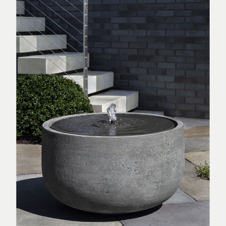 Contemporary Outdoor Water Fountains Echo Park Fountain, Bowl, Cone Planters Set | Kinsey Image 389
