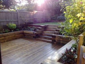 Decking On A Sloped Garden Photo Of Split Level Split-Level Robert James Landscapes Image 286