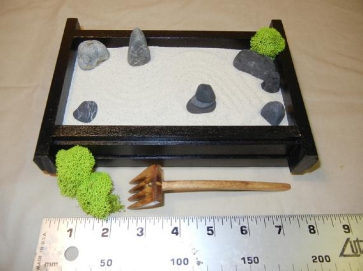 Diy Tabletop Zen Garden Mini-01 Mini Desk Or Table Top Zen Garden With Stones Moss Photo 257