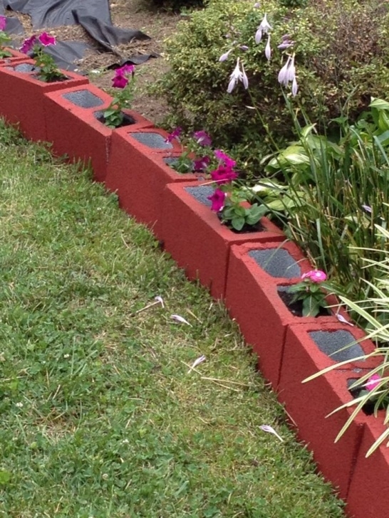 Edging Blocks For Landscaping Painted Cinder Blocks As An Edge For Landscaping | Cinder Photo 300