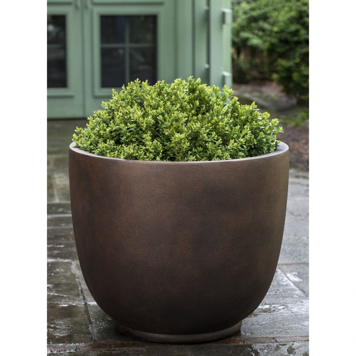 Extra Large Garden Pots Danilo Round Fiberglass Plant Pots Rust | Kinsey Garden Decor Photo 259