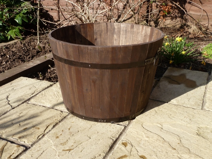 Extra Large Garden Pots Premium Wine Barrel Planter - Extra Large - Simply Wood Picture 437