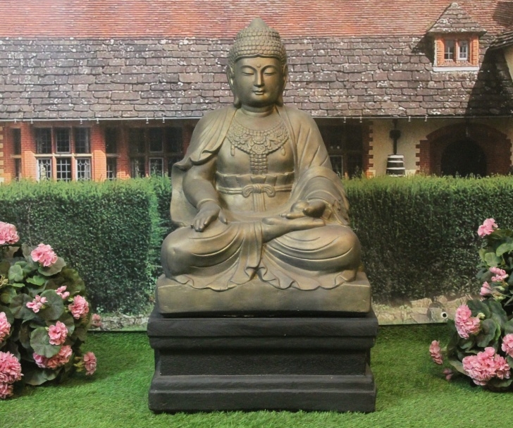 Extra Large Garden Statues Extra Large Lotus Buddha Plus Plinth - Stone Garden Photo 940