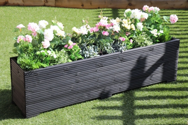 Extra Large Planter Boxes Large Wooden Garden Planter Trough Painted In Cuprinol Photo 593