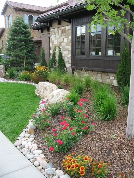 Front Yard Garden Design Rustic Landscapping | New Homes Denver Metro, Evergreen Image 758