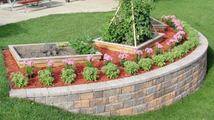 Garden Retaining Wall Blocks Build A Block Retaining Wall To Beautify A Steep Slope Photo 572
