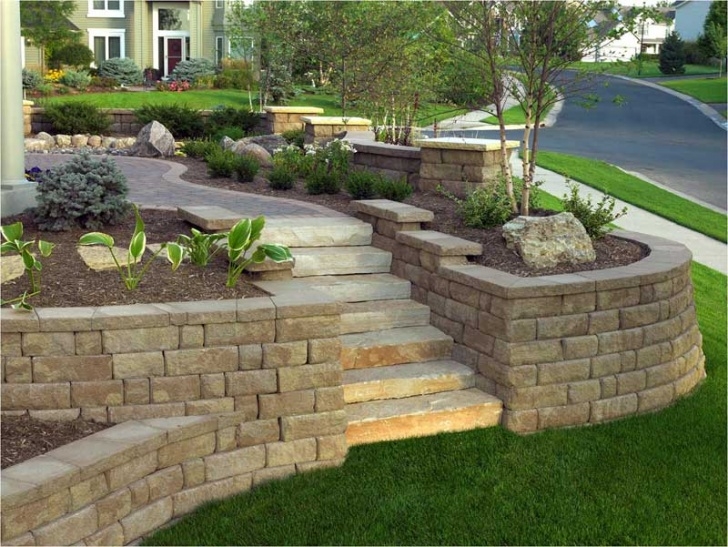 Garden Retaining Wall Blocks Edina Retaining Wall Steps | Kg Landscape Management Photo 279