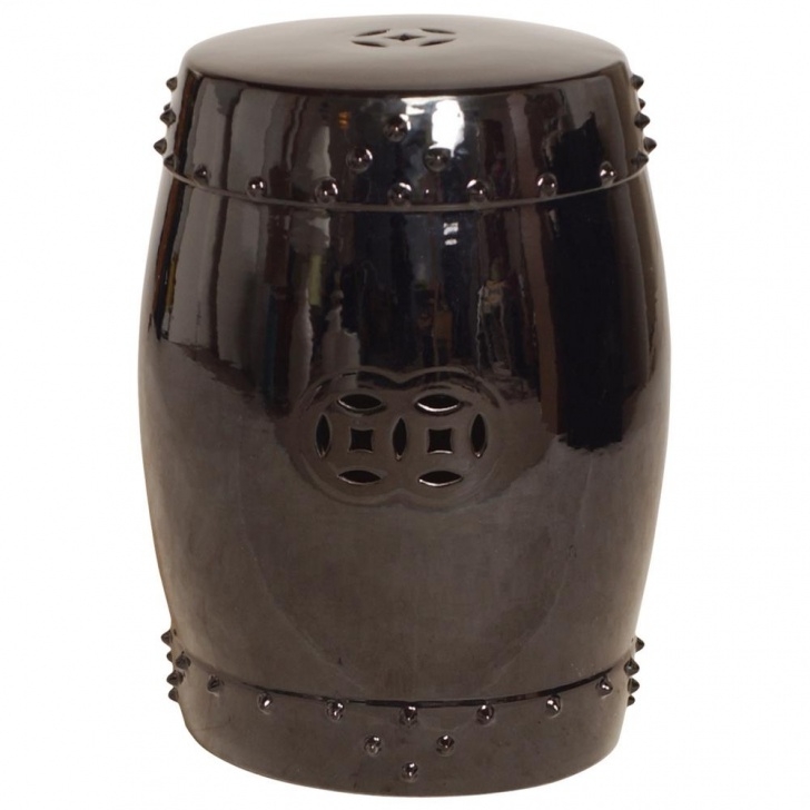 Garden Stool Home Depot Emissary Large Black Drum Ceramic Garden Stool-1255Bk Image 368