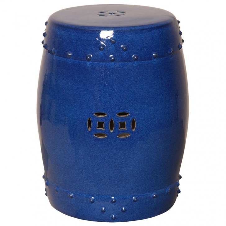 Garden Stool Home Depot Emissary Large Blue Drum Ceramic Garden Stool-1255Bl - The Picture 831