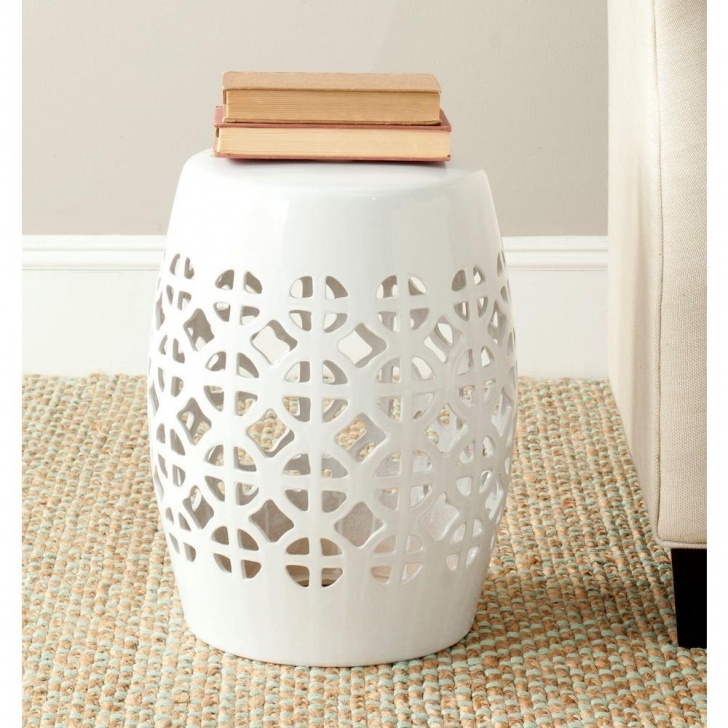 Garden Stool Home Depot Safavieh Circle Lattice White Ceramic Patio Stool-Acs4508A Picture 131