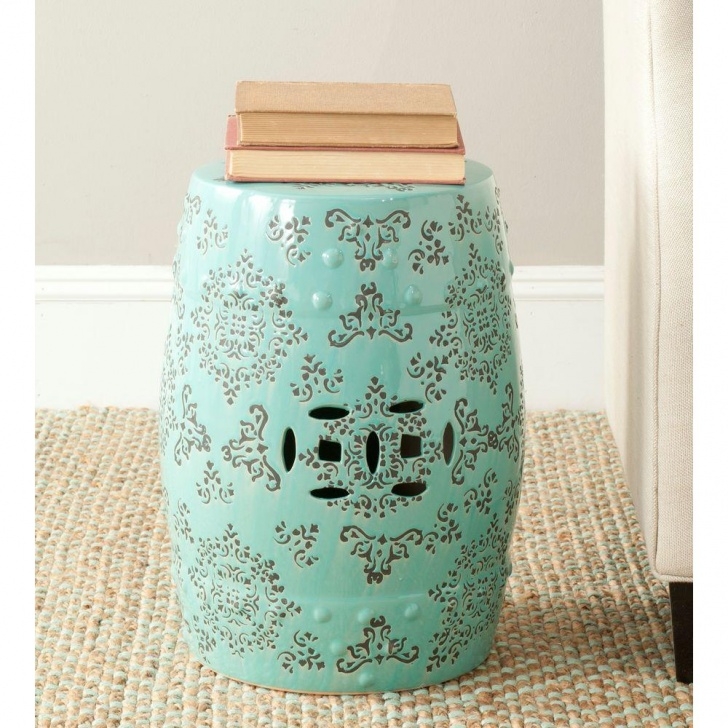 Garden Stool Home Depot Safavieh Medallion Robin'S Egg Blue Ceramic Patio Stool Photo 481