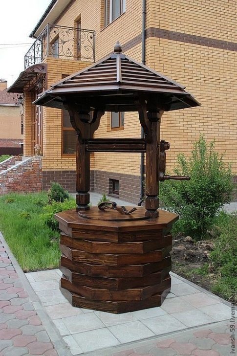 Garden Wishing Well Home Depot Купить Колодец Деревянный № 8 - Коричневый, Колодец Photo 316