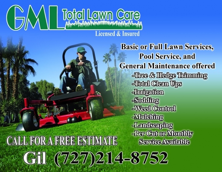 Gardening And Lawn Mowing Services Gml Total Lawn Care Flyer - Gml Total Lawn Care Photo 812