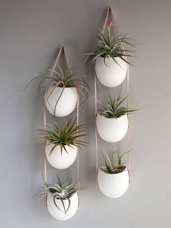 Hanging Flower Pots Indoors Leather And Porcelain Hanging Vertical Planter - Urban Gardens Image 374