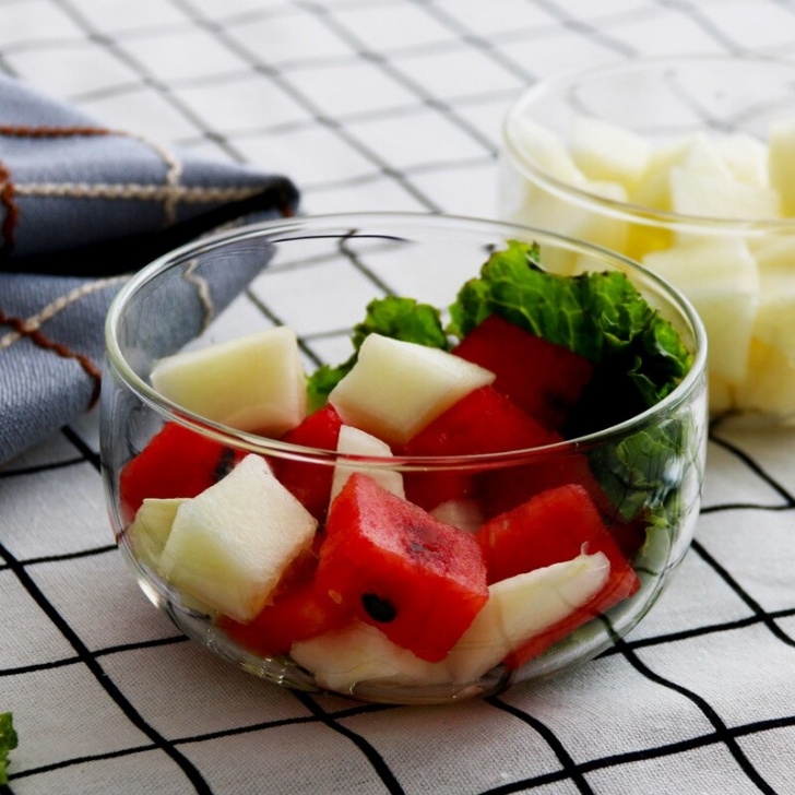 Heat Tolerant Vegetables Transparent Glass Salad Bowl Heat Resistant Borosilicate Picture 545
