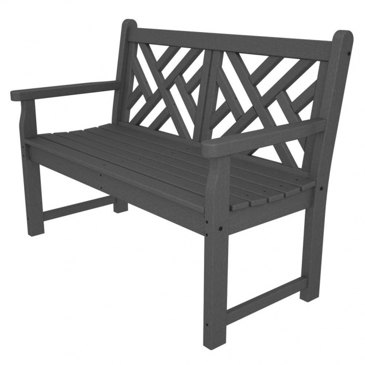 Home Depot Garden Bench Ivy Terrace 47 In. Vintage Black/Sunset Red Patio Bench Image 698