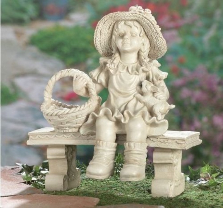 Home Depot Garden Statues Sweet-Little-Girl-On-Bench-Garden-Statue-Figurine-Lawn Picture 673