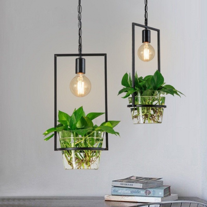 House Plant Grow Light Hanging Plant Box Frame Pendant Light #60W #Cage #Ceiling Photo 437