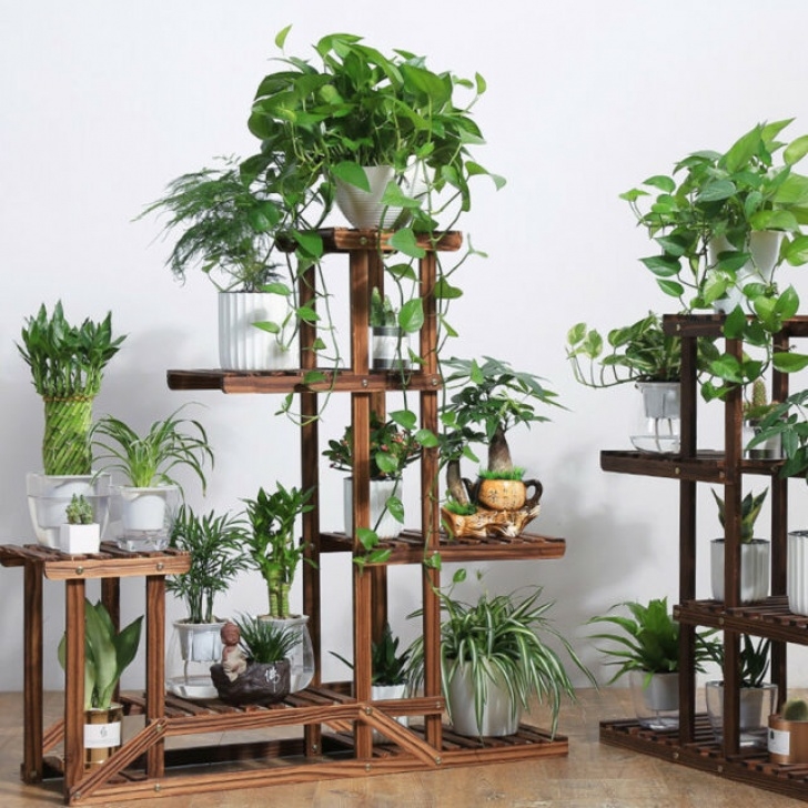 Indoor And Outdoor Plants Updated V. Wooden Flower Pot Plant Stand Outdoor Indoor Photo 914