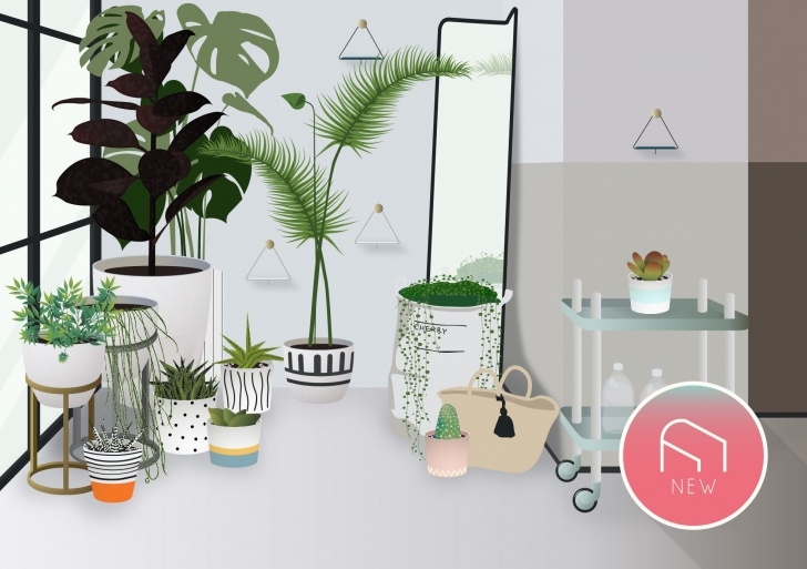 Indoor Gardening Ppt Flat Vector Interior Plants For Architecture | Toffu.co Photo 509