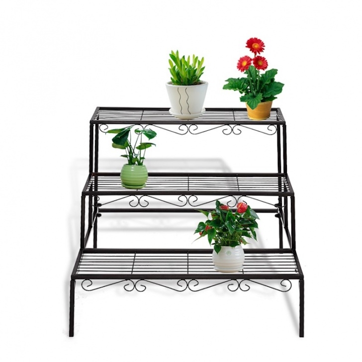 Indoor Outdoor Plant Stand Outdoor Indoor Pot Plant Stand Garden Metal 3 Tier Planter Image 018