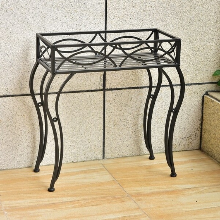 Indoor Outdoor Plant Stand Shop International Caravan Segovia Iron Rectangular Indoor Image 810