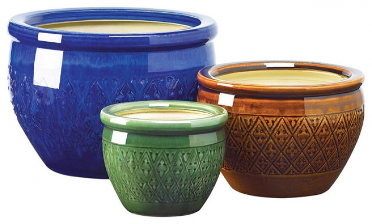 Indoor Plant Pots Amazon Glazed Ceramic Flower Pots - Set Of 3 - Mediterranean Photo 634