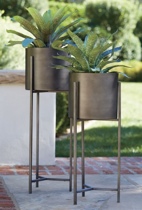 Indoor Plant Pots On Stands Dundee Bronze Floor Planters | Crate And Barrel | Tall Photo 172