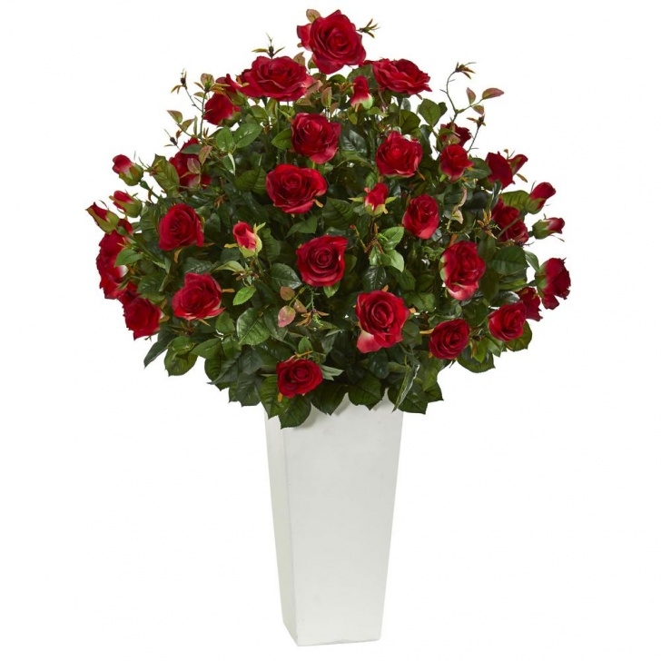 Indoor Rose Plant Care Nearly Natural 3 Ft. Indoor Rose Bush Artificial Plant In Picture 212