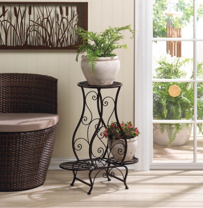 Iron Plant Stand Indoor Tuscan Iron Plant Stand For Three Plants Photo 125