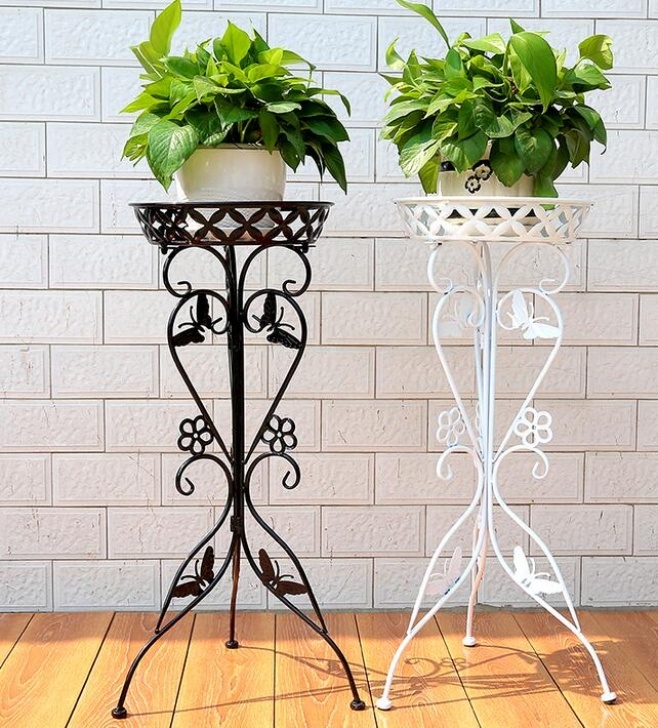 Iron Plant Stand Indoor Wrought Iron Flower Money Plant Flower Single European Photo 287