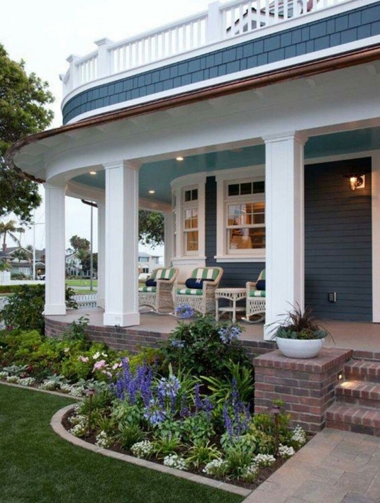 Landscaping Around Porch Beautiful Southern Style Wrap Around Porch. Yard. Front Picture 931