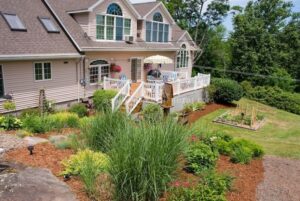 Landscaping Around Raised Deck House And Home Landscaping Backyard With Raised Deck Picture 932