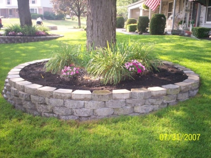 Landscaping Around Trees With Bricks Garden Wall Around Trees With Peet An Flowers Images - Frompo Image 388