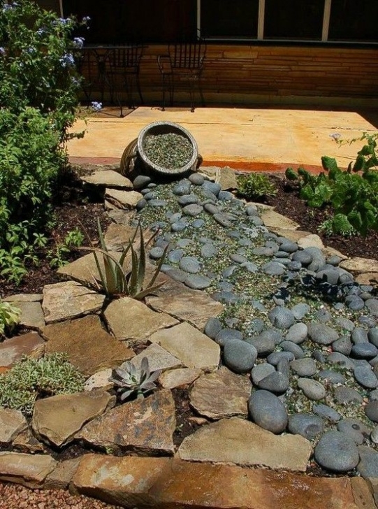 Landscaping With Pots And Pebbles Love The Idea But I Would Barry The Pot Halfway In The Photo 889