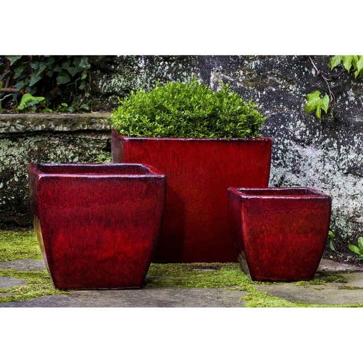 Large Ceramic Pots For Plants Square Ceramic Lorimar Planters Red Pots | Kinsey Garden Decor Photo 280