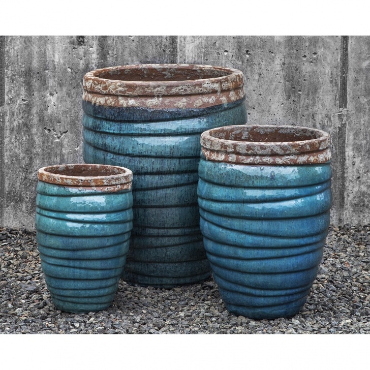 Large Ceramic Pots For Plants Tall Guaracha Aqua Ceramic Large Planters | Kinsey Garden Photo 224