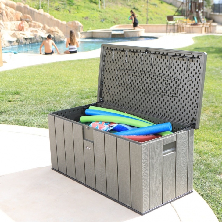 Large Outdoor Storage Containers Lifetime 60215 Rough Cut Textured 150 Gallon Outdoor Image 818