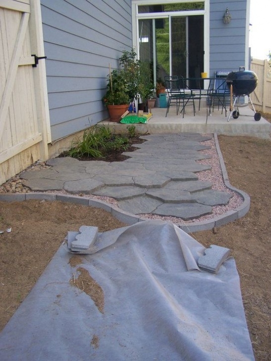 Lowes Flower Bed Edging Backyard Path: Pavers Are From Lowe'S. Edging Is Upside Photo 380