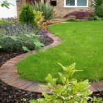 Metal Flower Bed Borders Brick Pavers Cemented Together To Form An "Impenetrable Picture 855