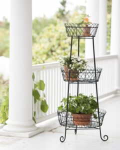 Metal Indoor Plant Stand Decorative Round Metal Plant Stand 47" Tall | Gardeners Photo 895